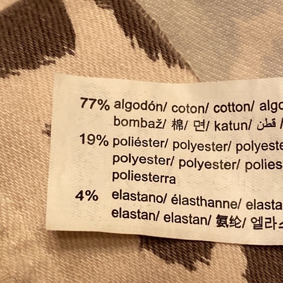 NWT Zara Cream/Brown Animal Print Flared Full Length High Waist Jeggings Size 14 - Picture 6 of 7